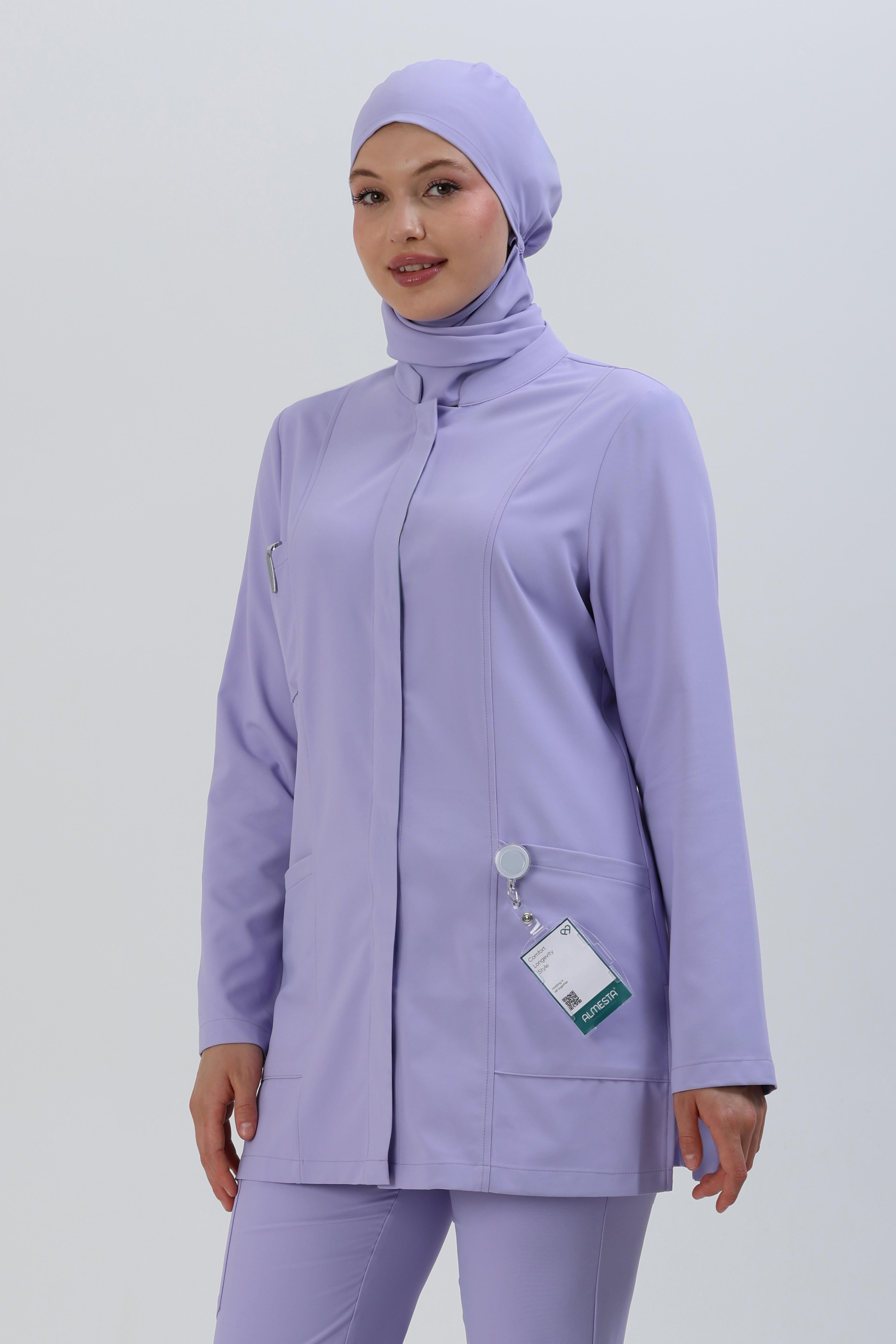 Premium ZAYAH Cerrahi Tesettür Üst - Lila