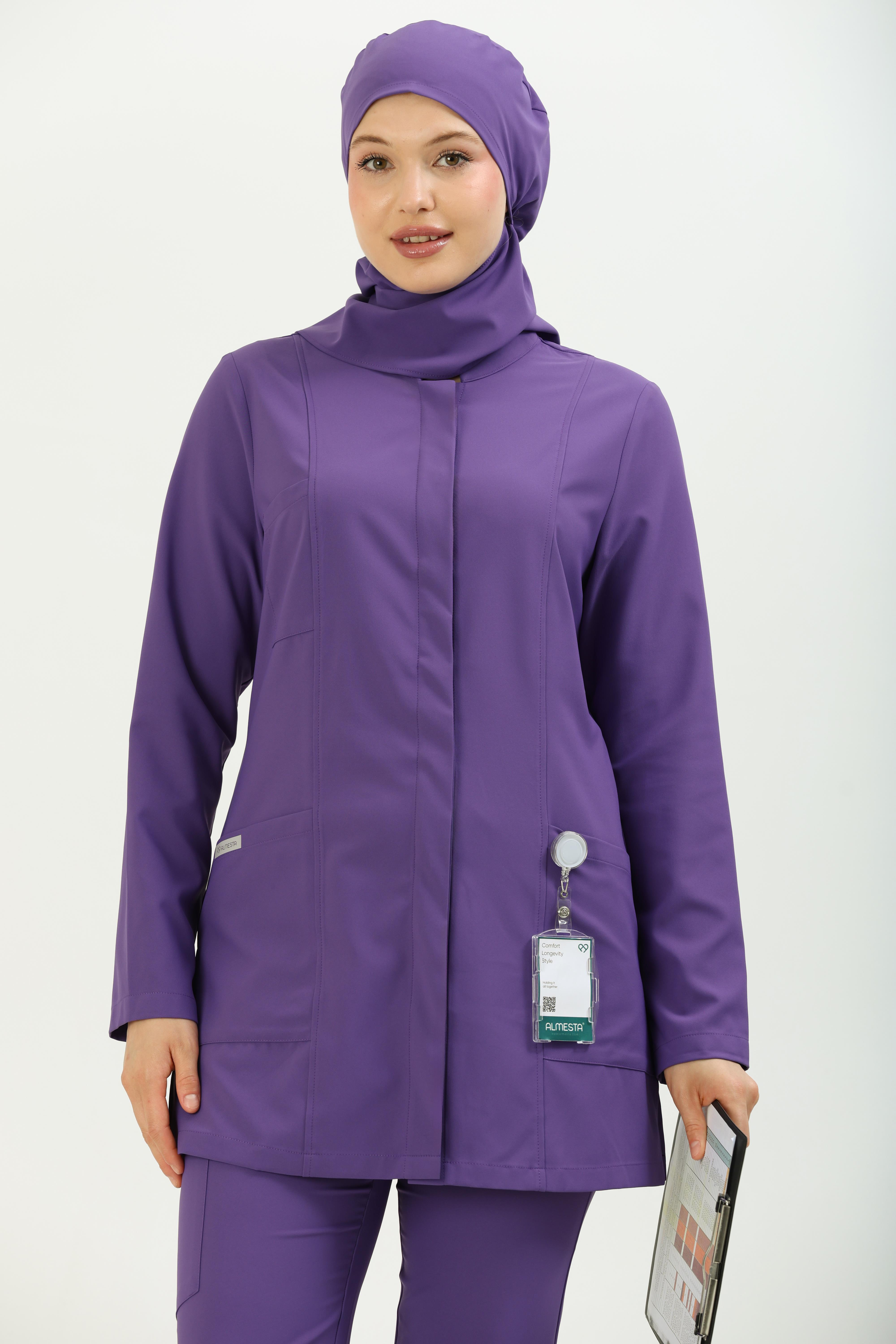 Premium ZAYAH Cerrahi Tesettür Üst - Mor