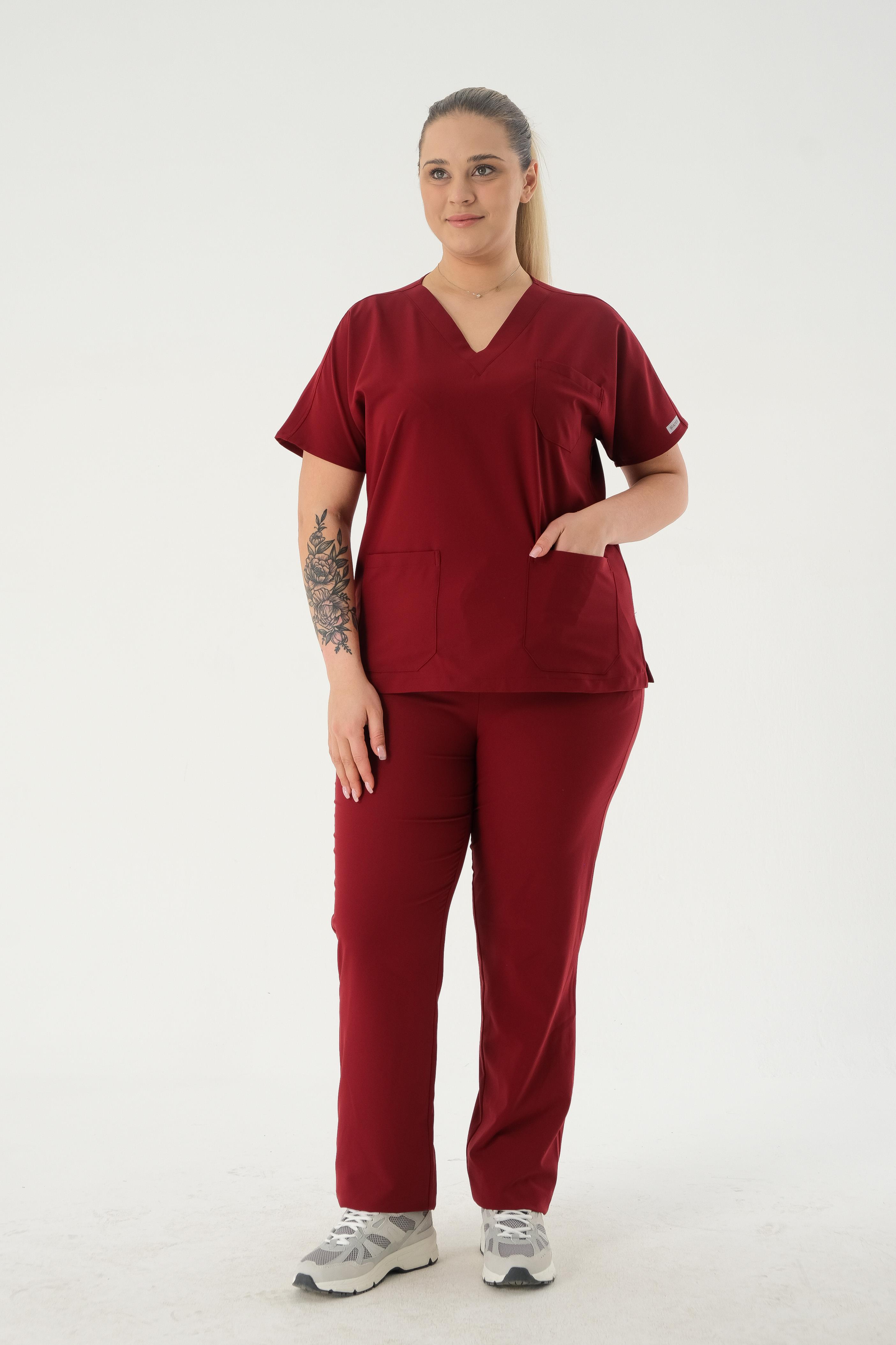 Premium ZURIH24-MANDY Kadın Cerrahi Takım - Bordo