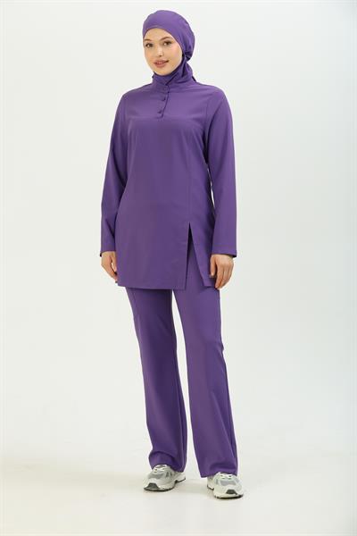 Premium ALLEGRA Cerrahi Tesettür Üst - Mor