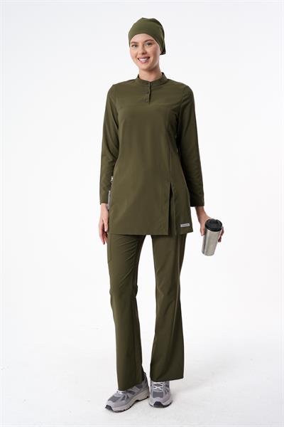 Premium ALLEGRA Cerrahi Tesettür Üst - Haki Yeşil