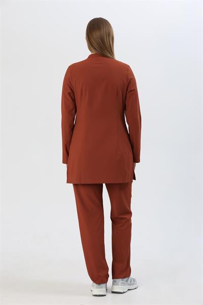 Premium ANKA Hamile Cerrahi Üst Uzun Kol - Kiremit