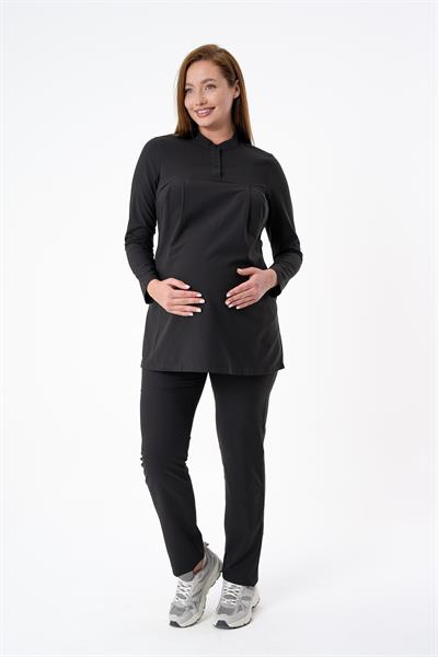 Premium ANKA Hamile Cerrahi Üst Uzun Kol - Siyah