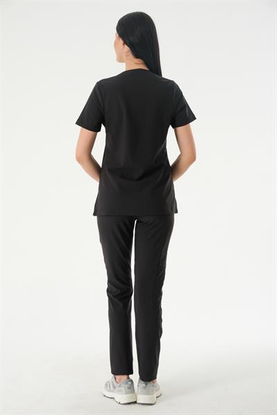 Premium ASEL798-PERLA926A Kadın Cerrahi Takım - Siyah