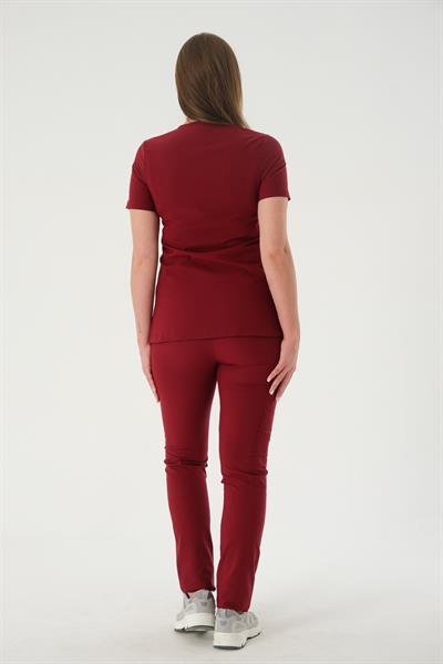 Premium ASEL798-PERLA926A Kadın Cerrahi Takım - Bordo