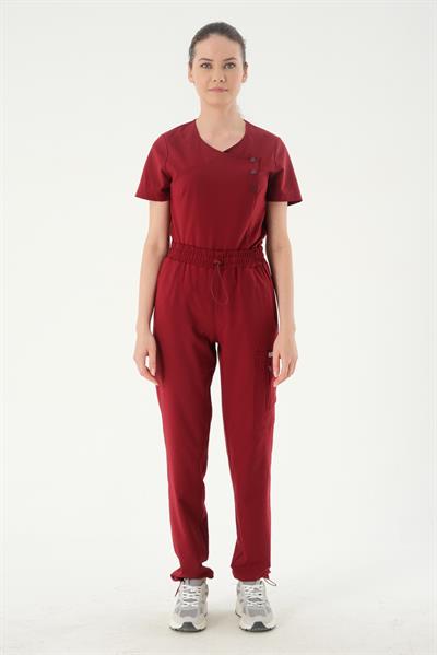 Premium BIANCA ONE Cerrahi Pantolon - Bordo