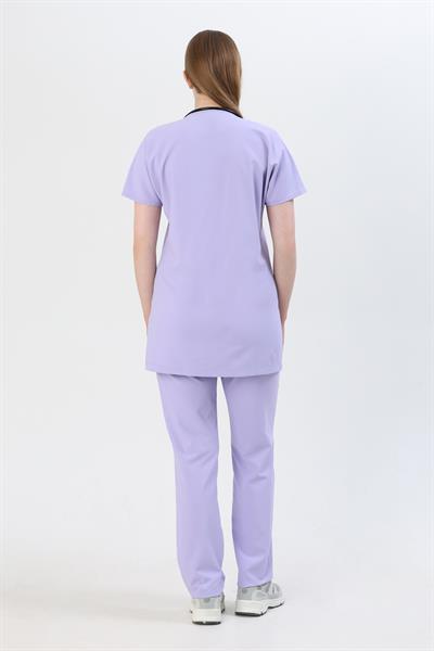 Premium BLOOM Hamile Cerrahi Üst Kısa Kol - Lila