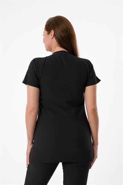 Premium BLOOM Hamile Cerrahi Üst Kısa Kol - Siyah