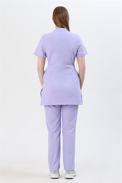 Premium ELİCE Hamile Cerrahi Üst Kısa Kol - Lila