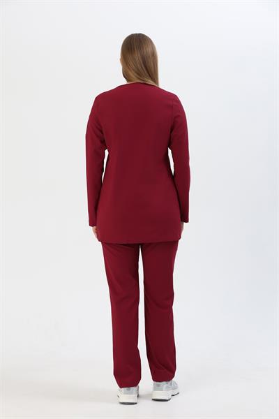 Premium EVA Hamile Cerrahi Üst Uzun Kol - Bordo