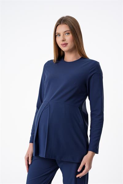 Premium EVA Hamile Cerrahi Üst Uzun Kol - Lacivert