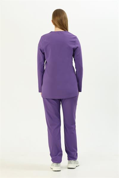 Premium EVA Hamile Cerrahi Üst Uzun Kol - Mor