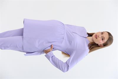 Premium FLORANCE Hamile Cerrahi Üst Uzun Kol - Lila