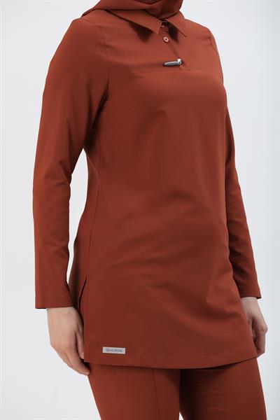 Premium GLORY Cerrahi Tesettür Üst - Kiremit