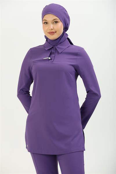 Premium GLORY Cerrahi Tesettür Üst - Mor
