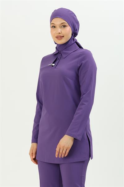 Premium GLORY Cerrahi Tesettür Üst - Mor