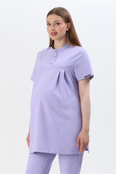 Premium HAVANA Hamile Cerrahi Üst Kısa Kol - Lila
