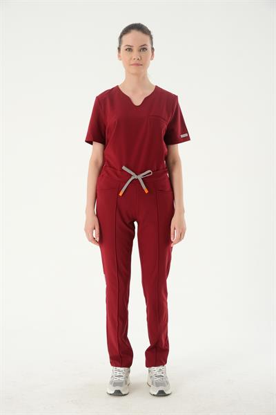 Premium HILLS Cerrahi Pantolon - Bordo