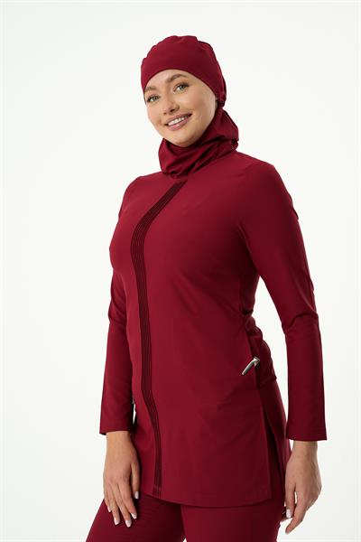 Premium LENNY Cerrahi Tesettür Üst - Bordo