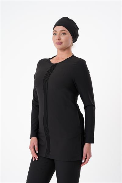 Premium LENNY Cerrahi Tesettür Üst - Siyah