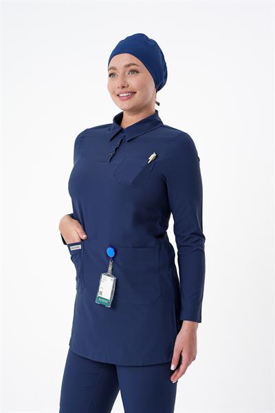 Premium LİLLİA Cerrahi Tesettür Üst - Lacivert