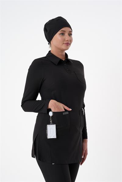 Premium LİLLİA Cerrahi Tesettür Üst - Siyah