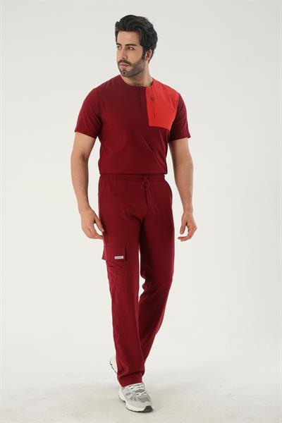 Premium LUCAS TWO Cerrahi Pantolon - Bordo