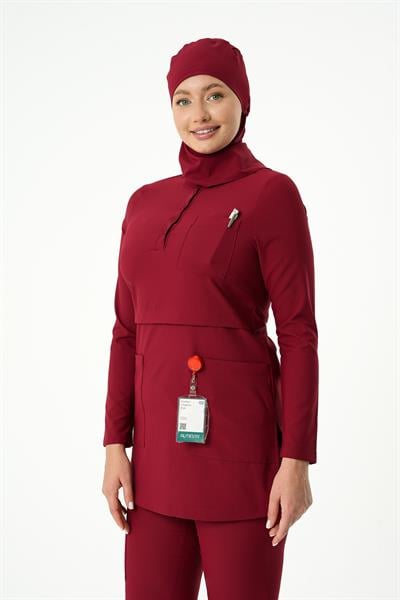 Premium LULU Cerrahi Tesettür Üst - Bordo