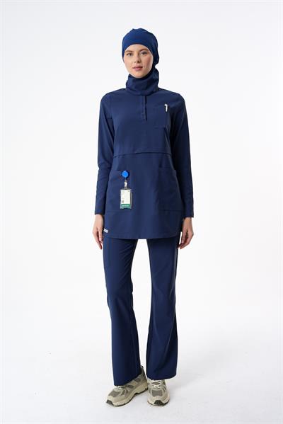 Premium LULU Cerrahi Tesettür Üst - Lacivert