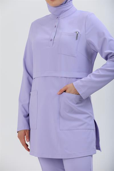 Premium LULU Cerrahi Tesettür Üst - Lila