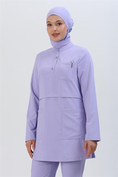 Premium LULU Cerrahi Tesettür Üst - Lila