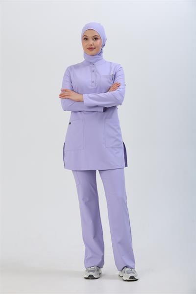 Premium LULU Cerrahi Tesettür Üst - Lila