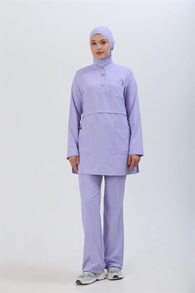 Premium LULU Cerrahi Tesettür Üst - Lila