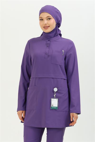 Premium LULU Cerrahi Tesettür Üst - Mor