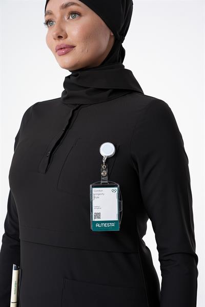 Premium LULU Cerrahi Tesettür Üst - Siyah