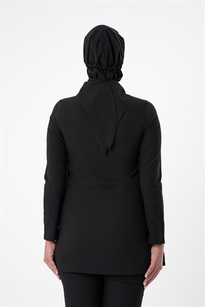 Premium LULU Cerrahi Tesettür Üst - Siyah