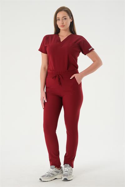 Premium MANDY Cerrahi Pantolon - Bordo