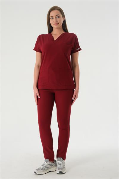 Premium MANDY Cerrahi Pantolon - Bordo