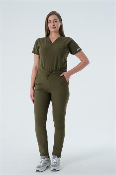 Premium MANDY Cerrahi Pantolon - Haki Yeşil