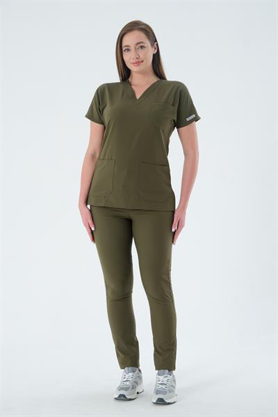Premium MANDY Cerrahi Pantolon - Haki Yeşil