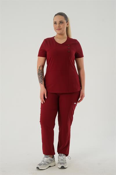 Premium MERRY-BIANCA ONE Kadın Cerrahi Takım - Bordo