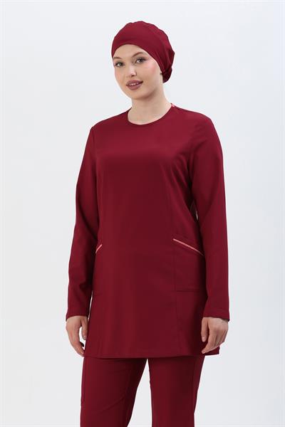 Premium MİRA Cerrahi Tesettür Üst - Bordo