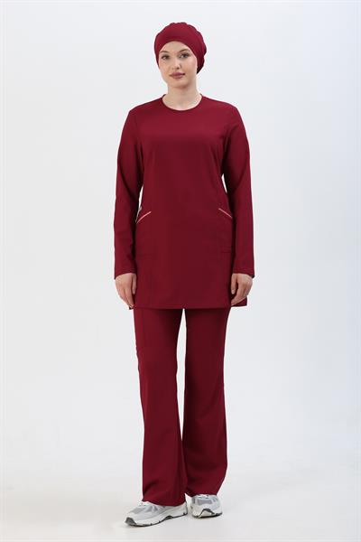 Premium MİRA Cerrahi Tesettür Üst - Bordo