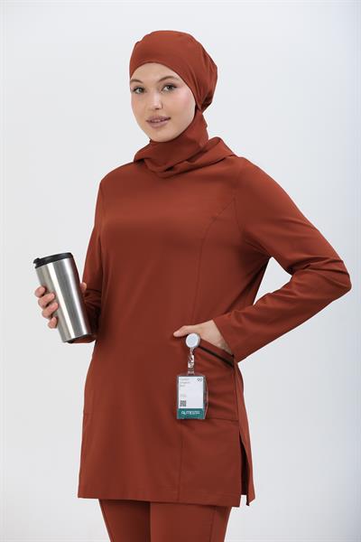 Premium MİRA Cerrahi Tesettür Üst - Kiremit