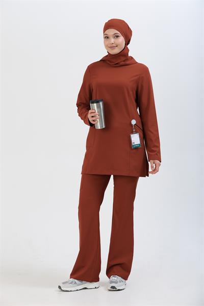 Premium MİRA Cerrahi Tesettür Üst - Kiremit