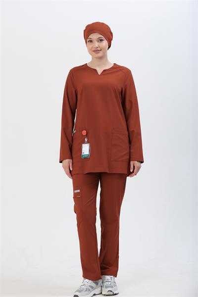 Premium PERLA 926 Cerrahi Tesettür Üst - Kiremit