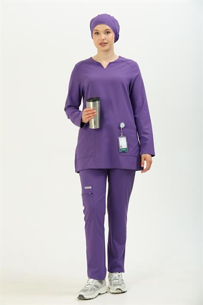 Premium PERLA 926 Cerrahi Tesettür Üst - Mor