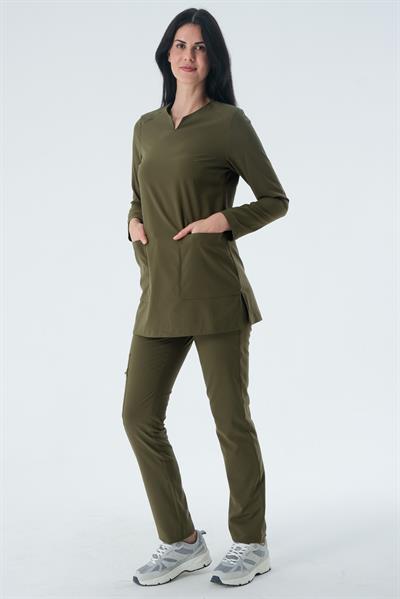 Premium PERLA 926 Cerrahi Tesettür Üst - Haki