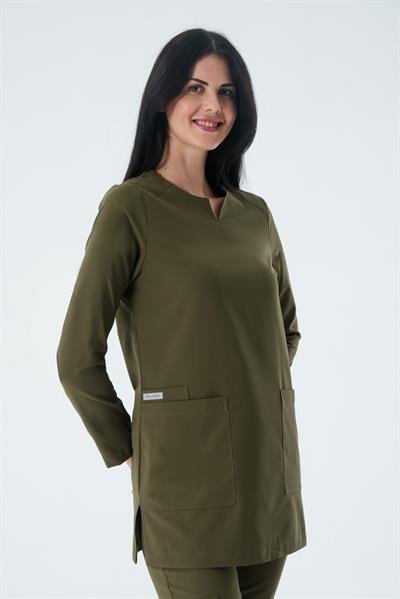 Premium PERLA 926 Cerrahi Tesettür Üst - Haki