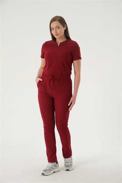 Premium PERLA926 Cerrahi Pantolon - Bordo